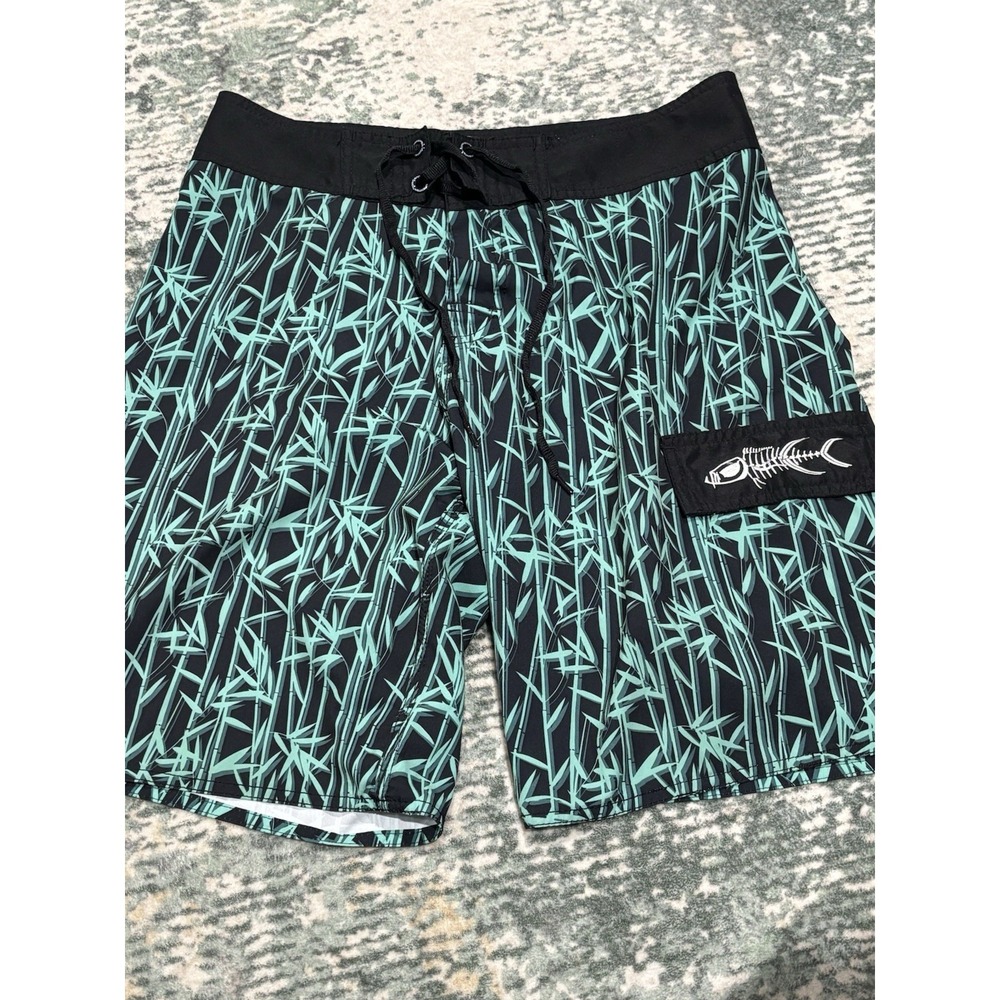 Tormenter Board Shorts Bamboo Leafs  Surf Swim Suit/Trunks Men SZ 30 Pocket